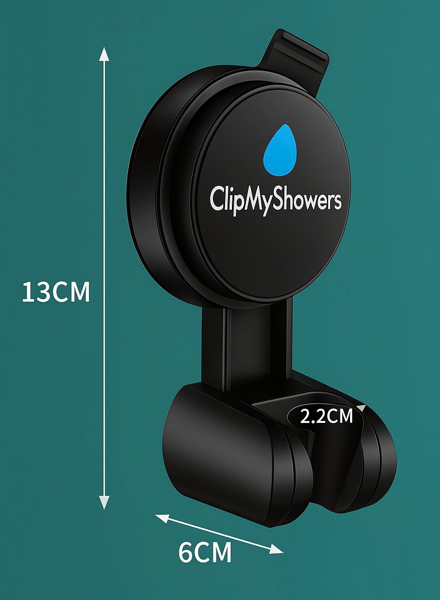 ClipMyShowes – Adjustable Shower Head Holder (No Drilling, 360° Rotation)