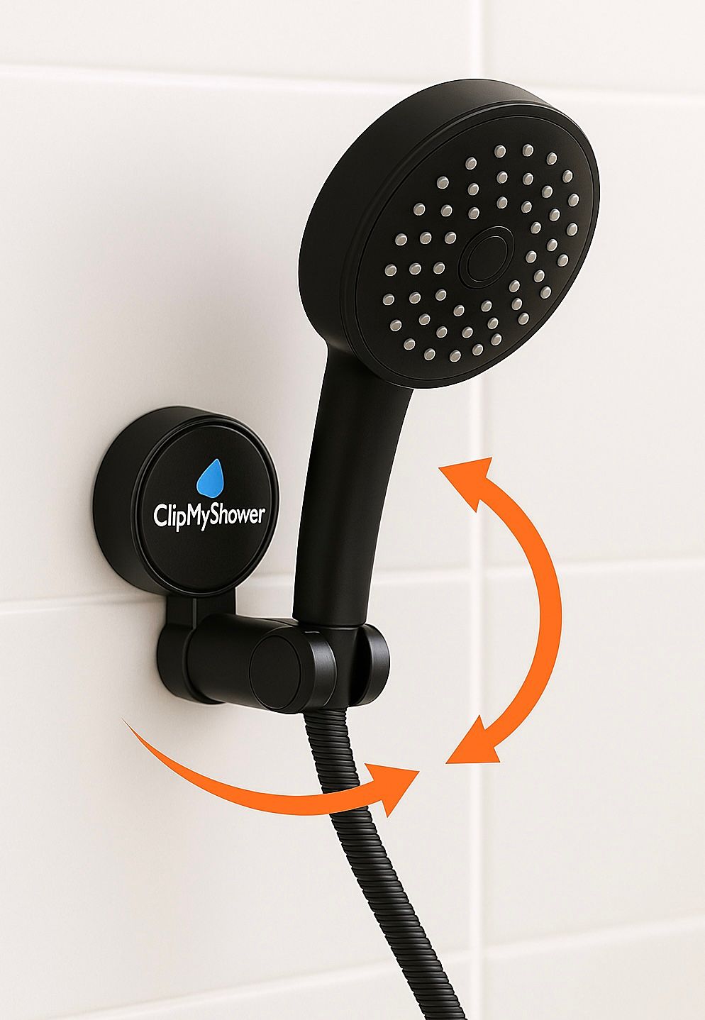 ClipMyShowes – Adjustable Shower Head Holder (No Drilling, 360° Rotation)